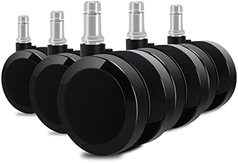 Herman Miller 60mm(2.36") Aeron Chair Caster Wheel Replacement(Set of 5,Black), Heavy Duty, Universal Size, Fit Most Brand Office Chair