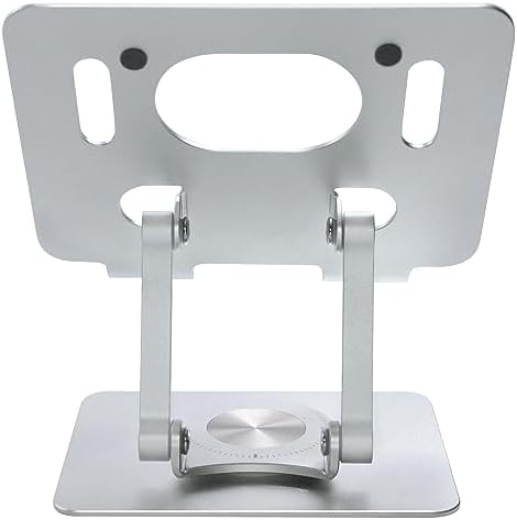 DCHAV Foldable Adjustable Drawing Tablet Stand for Desk iPad Holder Laptop Computer Riser 360 Rotating Ergonomic Aluminum Raised Table for Portable Monitor Phone 5-12 Inch Notebook, Silver