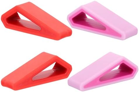 PATIKIL Laptop Wedge, 4-Pack Portable Laptop Stand Computer Notebook Holder Keyboard Stand Lifter Risers Plastic Anti-Slip Ventilated Elevated Feet for Desktop Keyboard Tablet, Red/Magenta