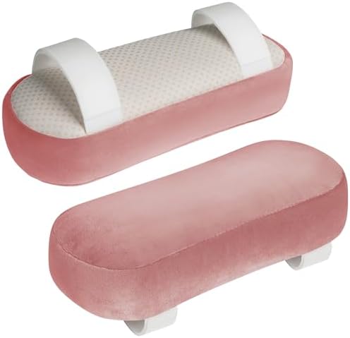 2-Pack Non-Slip Armrest Pads for Office & Gaming Chairs - Ergonomic Forearm Support Pillow for Desk, Computer & Wheelchair, Pressure Relief Cushions (Pink)