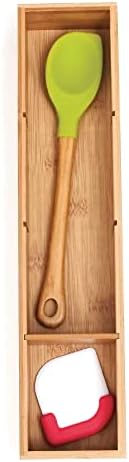Lipper International Bamboo Drawer Organizer with 3 Removable Dividers, Brown (Pack of 6)