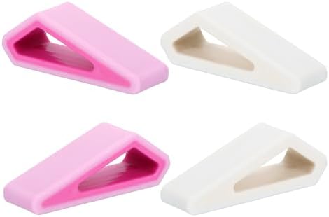 PATIKIL Laptop Wedge, 4-Pack Portable Laptop Stand Computer Notebook Holder Keyboard Stand Lifter Riser Plastic Anti-Slip Ventilated Elevated Feet for Desktop Keyboard Tablet,Magenta/White