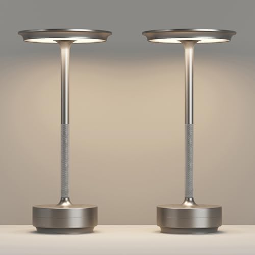2 Pack Cordless Table Lamps Rechargeable, 5000mAh LED Table Light