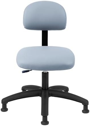 FSS Series Square seat Low (17"-23") seat Height Chair. Vinyl-for Office, Garage, Desk, Shop, Computer, Doctor, Medical, Easy to Clean! NO Footring (Gray, Low, Glides)