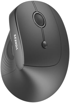 seenda Ergonomic Wireless Mouse, 52° Vertical Bluetooth Mouse, Black