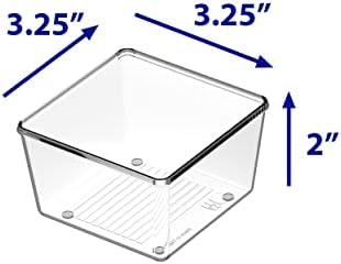 Simple Houseware Clear Desk Drawer Organizer, 3.25"x 3.25", 12 Packs