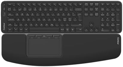 Contour Ergonomic Touchpad & Balance Keyboard Bundle for Windows - Wireless Full-Size Keyboard + Wired Touchpad, Programmable Multi-Gesture Control, Wrist Rest, Office Productivity Combo
