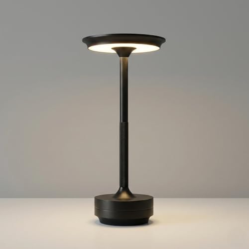 2026 Upgraded 6000mAH for longer battery life. Cordless Table Lamps Rechargeable, Portable Lamp, Stepless Dimming LED Table Light with Memory Function, for Outdoor/Dinner/Patio/Restaurant, (Black)
