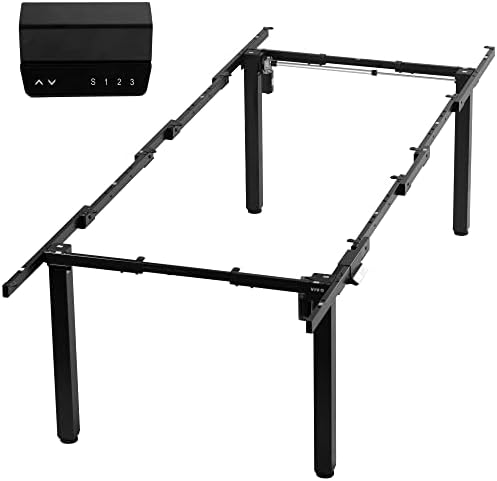 VIVO Black 4-Leg Dual Motor Electric Standing Desk Frame, DESK-E-400B