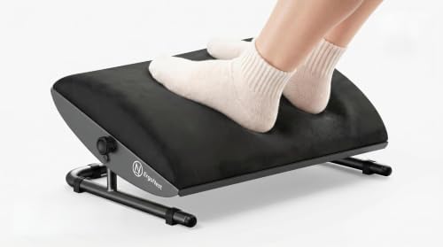 Under Desk Foot Rest – Adjustable Ergonomic Foot Rest with Steel Frame & Memory Foam Cushion, Soft Velour Finish for Superior Comfort, Designed to Improve Posture & Relieve Leg Pressure | ErgoNest™