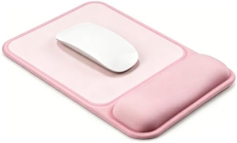 JIKIOU Ergonomic Mouse Pad with Gel Wrist Rest, 10 x 7.25 in, Pink