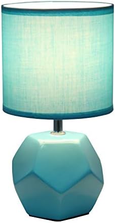 Simple Designs LT2065-BLU Round Prism Mini Table Lamp with Matching Fabric Shade Blue (Pack of 24)
