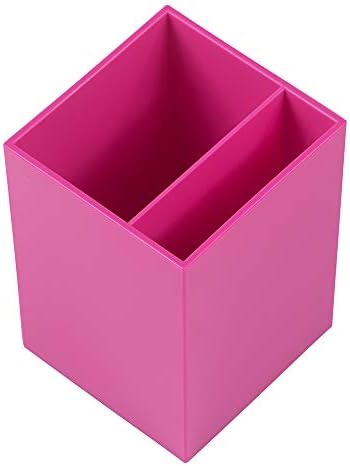 JAM PAPER Plastic Pen Holder - Fuchsia Pink - Desktop Pencil Cup Sold Individually