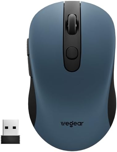 wegear USB Wireless Mouse for Laptop PC Mac, 2.4GHz Cordless Mouse-Blue