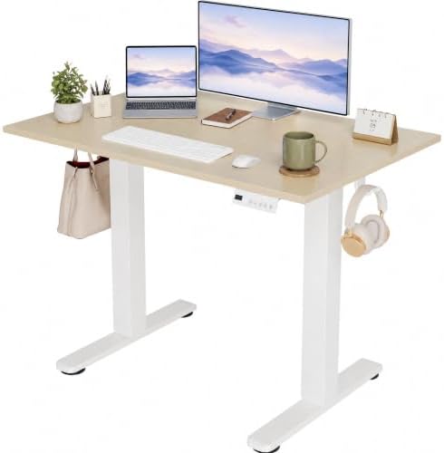 Claiks Electric Standing Desk, 40x24 Inch, Nature
