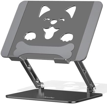 Aoviho Aluminum Laptop Stand for Desk Fit for All 10"-17.3" Laptops, Grey