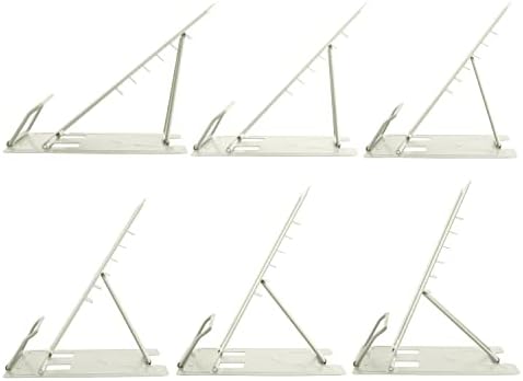 Honagu Book Stand Metal Desk Book Holder, Book Holders for Reading Hands Free, Adjustable Cookbook Documents Holder, Portable Bookstand for Music Books, Textbook, Recipe, Tablet, Ipad (Milky White)