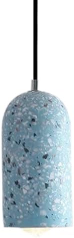 Concrete Industrial Style Light,E27 Base Single-Head Chandelier,Creative Colored Cement Little Hanging Lamp,Front Desk Ckitchen Island Decorative Lighting Fixtures/Blue