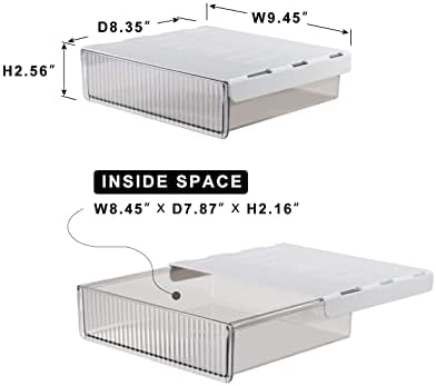 Keenkee Under Desk Drawers, Clear Light Black