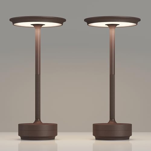 TBBGA 2 Pack Rechargeable Table Lamps Cordless, 5000mAh Outdoor Table Light