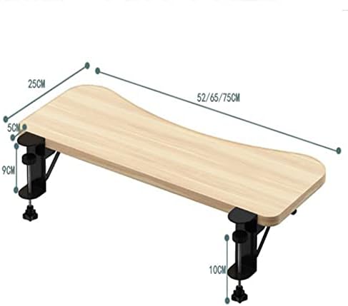 Ergonomic Keyboard Drawer Shelf, Clamp-On Table Keyboard Tray, Collapsible White/Black Desk Extender, Foldable Wrist Rest Armrest Platform (Teak 65 * 25cm/26 * 10inch)