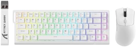 ATTACK SHARK X68 HE 60% Wired RT 8K Keyboard and Wireless R1 Mouse-White