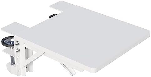 BONTEC Ergonomic Desk Extender Tray, 9.5"x9.1" Table Mount Arm Wrist Rest Shelf, 90° Foldable Elbow Support, Clamp on Computer Arm Rest for Desk, Office & Home Use, Durable & Easy to Install