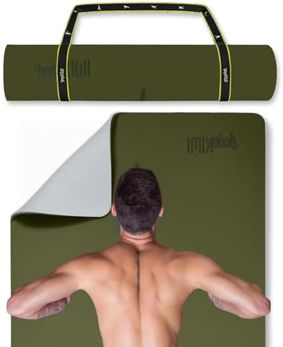 Gogokiwi Extra Wide Yoga Mat for Men Women (72"L x 36"W) Non Slip Fitness & Exercise Mat with Alignment Marks for Yoga, Pilates, Floor Workouts