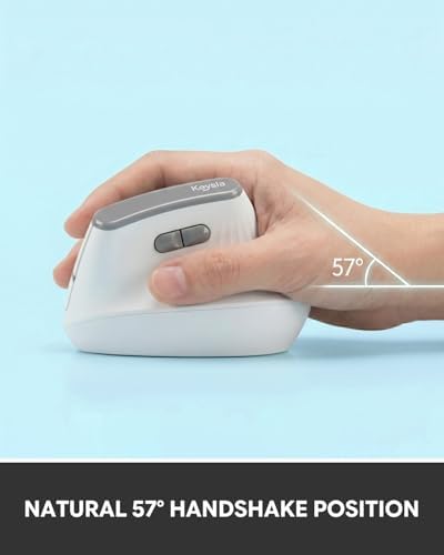 Ergonomic Mouse, Wireless Bluetooth Vertical Mouse with 3-Device Connectivity, 2.4GHz USB-A Receiver, Quiet Clicks, 7 Buttons, Adjustable DPI, Right Hand, for Windows Mac Laptop PC