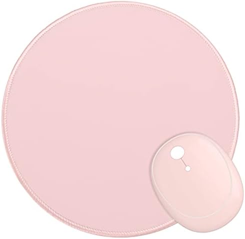 Dapesuom Round Mouse Pad, 8.7 x 8.7 Inch Premium-Textured Washable Non-Slip Rubber Base Cute Small Mouse Mat with Stitched Edge for Men Women Wireless Computer Laptop Gaming Desk Accessories, Pink