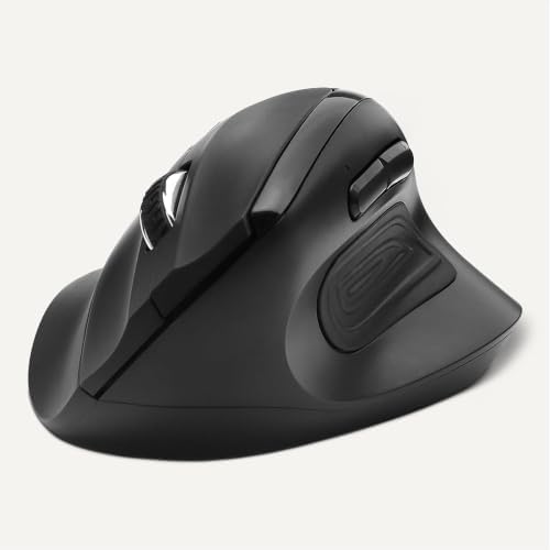 Amazon Basics 6-Button Vertical Wireless Mouse for Laptop & Desktop PC, Right-Handed, Adjustable DPI, Medium to Large Palm Sizes, Black