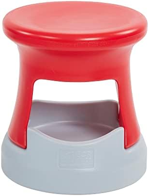 ECR4Kids Active Storage Wobble Stool, 15in Seat Height, Childrens Furniture, Red/Light Grey