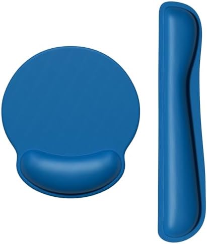 Dapesuom Keyboard Wrist Rest and Mouse Pad with Wrist Support, Memory Foam Cushion for Keyboard and Mouse Set, Ergonomic Desktop Pad Rests with Non Slip Base for Easy Typing & Pain Relief, Dark Blue