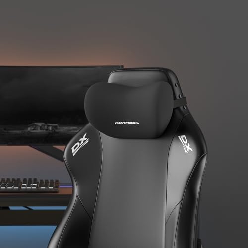 DXRacer Gaming Office Chair Neck Support Headrest Pillow with Adjustable Strap, Ergonomic Car Head Rest Pillow for Driving Seat (Black)