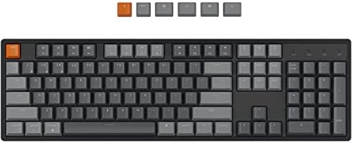 Keychron K10 RGB Full Size Layout Hot-Swappable Mechanical Keyboard for Mac Windows, Multitasking 104-Key Bluetooth Wireless/USB Wired Gaming Keyboard with Keychron Super Red Switch Aluminum Frame