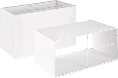 GO&SO Large White Rectangle Lamp Shades Set of 2, 16"L x 8"W x 10"H Deco