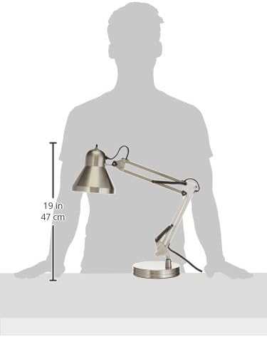 Boston Harbor WK-618E-3L Swing Arm Lamp Holder for Desk Lamp, Brushed Nickel,Grey