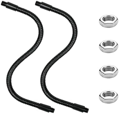 2PCS 9.8" Gooseneck Tubing Flexible 5/16" Male thread Alloy Steel Metal Arm Universal Bendable Extension Hose for DIY Lamps Microphone Stands Inspection Cameras