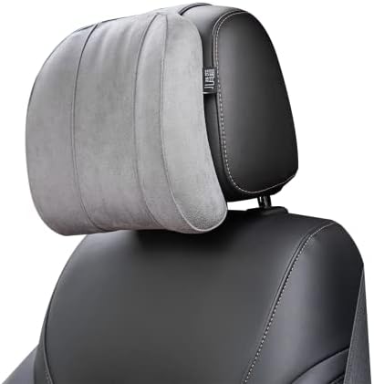 Premium Car Headrest Pillow Suede Memory Foam Neck Support for Drivers Ergonomic Auto Pillow with Slow Rebound Comfort