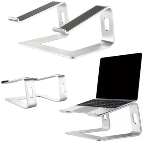 Veemoon Ventilated Laptop Cooling Stand Silver Aluminum Alloy Portable