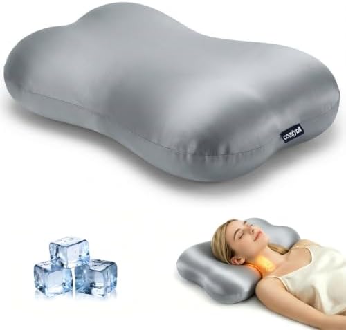 Cervical Neck Pillow for Sleeping, Memory Foam Pillows, Space Grey