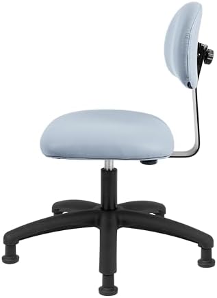 FSS Series Square seat Low (17"-23") seat Height Chair. Vinyl-for Office, Garage, Desk, Shop, Computer, Doctor, Medical, Easy to Clean! NO Footring (Gray, Low, Glides)