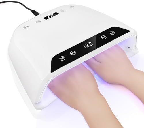 2026 Upgraded UV Nail Lamp for Gel Polish, 【4-Timer & Auto Sensor】 Professional Gel Cure Lamp, 【Big Cavity Design】 Advanced Rechargeable Nail Lamp for Travel & Home Manicure