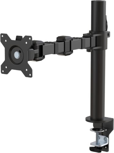 Amazon Basics Single Computer Monitor Stand with Tilt and Rotation,Height Adjustable VESA Desk Arm Mount,Steel,30 inches,Black,(Pack of 6)