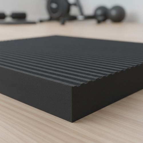 Cushion Stability Mat Workout Pad Exercise Pad With Thick Supportive NBR Foam And Textured Non Slip Base Suitable for balance and stability work flexibility routines standing desk, Black