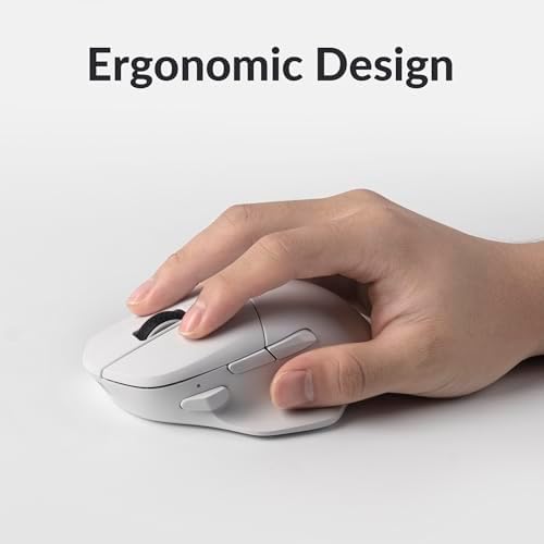 Keychron M7 Wireless Mouse, 26K DPI, 2.4 GHz/Bluetooth/Wired, 63g, White