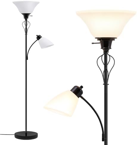 Floor Lamps for Living Room, 70" Tall Torchiere Floor Lamps, Plastic Shade