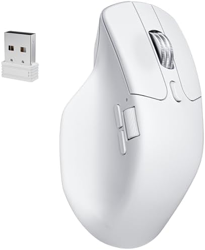 Keychron M6 8K Wireless Gaming Mouse, 2.4G/Bluetooth/Wired, PixArt 3950 Sensor, 8000Hz Polling, Silent Clicks, 5 On-Board Memory Profiles for Plug & Play, Programmable for Mac/Win/Linux – White