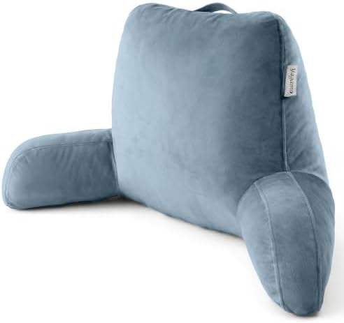 Memory Foam Reading Pillow for Sitting in Bed, Standard,Dusty Blue