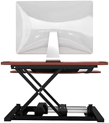 VERSADESK PowerPro Elite 40” x 24" – App Controlled Electric Standing Desk Converter w/USB Charging Port. Raises up to 20”. Fully Assembled – Includes LED Lights. Supports 80 lbs. – Cherry